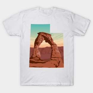 Utah Arches National Park State Border Art T-Shirt